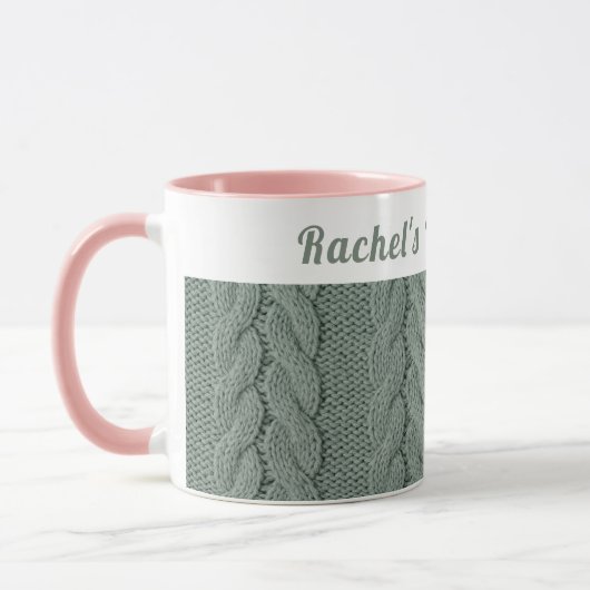 Aangepaste gedempte groene gezellige winter | Knuf Mok (Links)