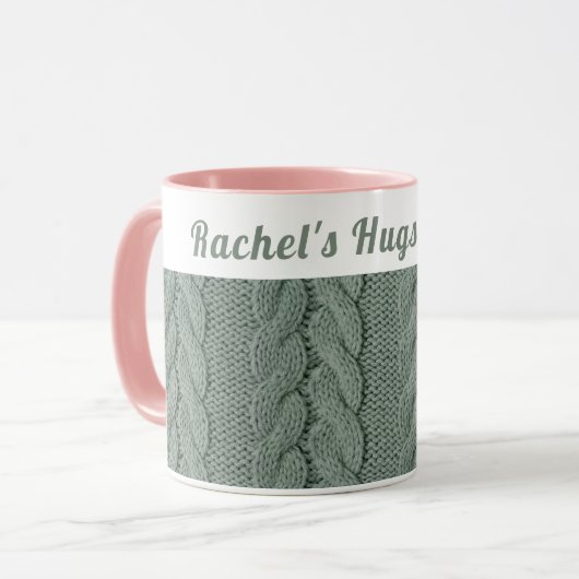 Aangepaste gedempte groene gezellige winter | Knuf Mok (Voorkant links)