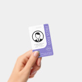 Aangepaste gedempte Paarse perskaart met bewerkbar Badge (Handheld)