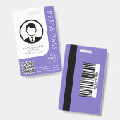 Aangepaste gedempte Paarse perskaart met bewerkbar Badge (Voor- en achterkant)