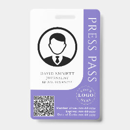 Aangepaste gedempte Paarse perskaart met bewerkbar Badge