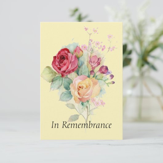 Aangepaste gedenkdienst Rozen Tuinventiel Kaart (Staand voorkant)