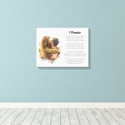 Aangepaste gedichtenprint, bruiloft songteksten me canvas afdruk (Insitu (Houten vloer))