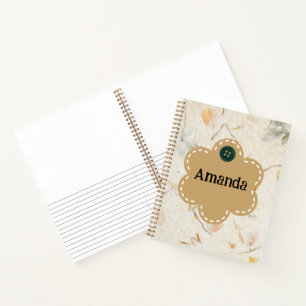 Aangepaste gedroogde bloemen achtergrond Rand Notitieboek