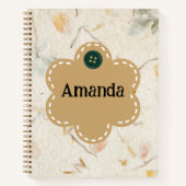 Aangepaste  gedroogde bloemen achtergrond Rand Notitieboek (Voorkant)