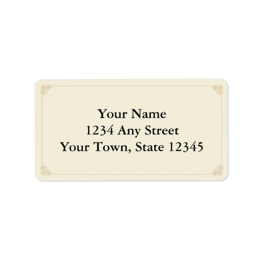 Aangepaste gedrukte Adresetiketten - Ecru & Beige Etiket (Voorkant)