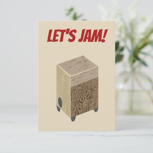 Aangepaste gedrukte Cajon Drum Party Uitnodigingen (Staand voorkant)