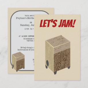 Aangepaste gedrukte Cajon Drum Party Uitnodigingen