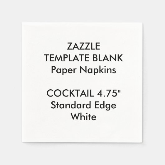 Aangepaste Gedrukte Kleine Witte Cocktail Papier S Servet (Voorkant)