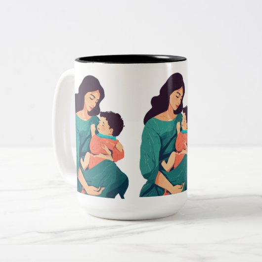 Aangepaste gedrukte Mok: personaliseer SIP met sti Tweekleurige Koffiemok (Voorkant links)