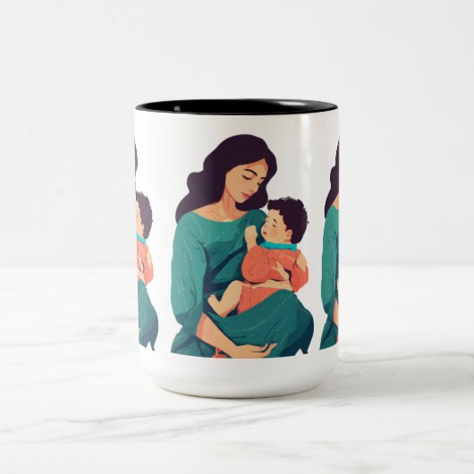 Aangepaste gedrukte Mok: personaliseer SIP met sti Tweekleurige Koffiemok (Center)