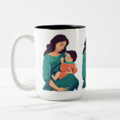 Aangepaste gedrukte Mok: personaliseer SIP met sti Tweekleurige Koffiemok (Links)