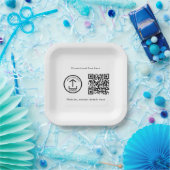 Aangepaste Gedrukte Zakelijke Logo QR Code Promoti Papieren Bordje (Feest)