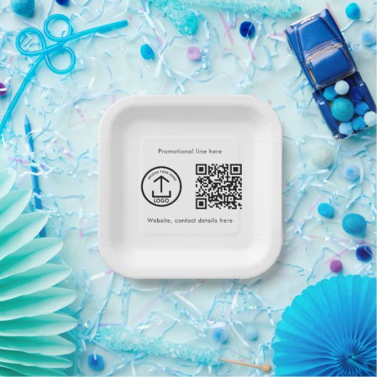 Aangepaste Gedrukte Zakelijke Logo QR Code Promoti Papieren Bordje (Feest)