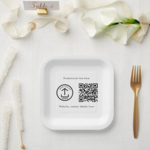 Aangepaste Gedrukte Zakelijke Logo QR Code Promoti Papieren Bordje