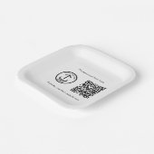Aangepaste Gedrukte Zakelijke Logo QR Code Promoti Papieren Bordje (Gebogen)
