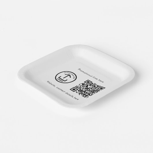 Aangepaste Gedrukte Zakelijke Logo QR Code Promoti Papieren Bordje (Gebogen)