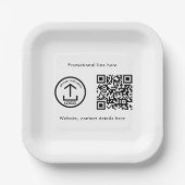 Aangepaste Gedrukte Zakelijke Logo QR Code Promoti Papieren Bordje (Voorkant)