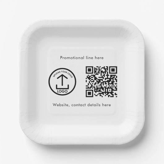 Aangepaste Gedrukte Zakelijke Logo QR Code Promoti Papieren Bordje (Voorkant)