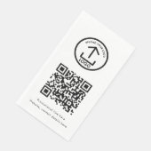 Aangepaste Gedrukte Zakelijke Logo QR Code Promoti Servet (Hoek)