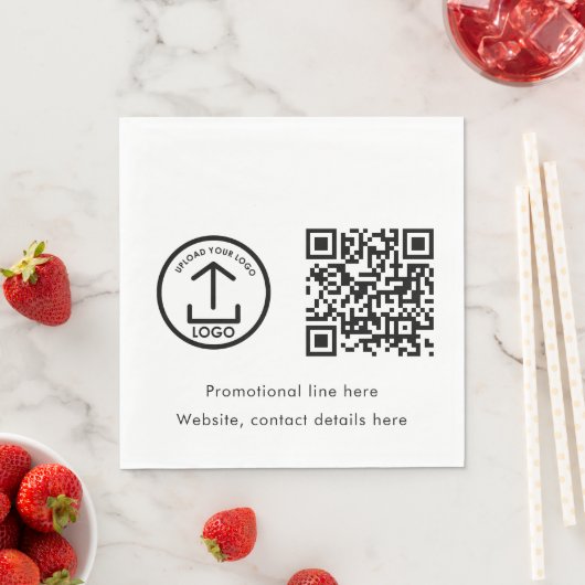 Aangepaste Gedrukte Zakelijke Logo QR Code Promoti Servet (Insitu)