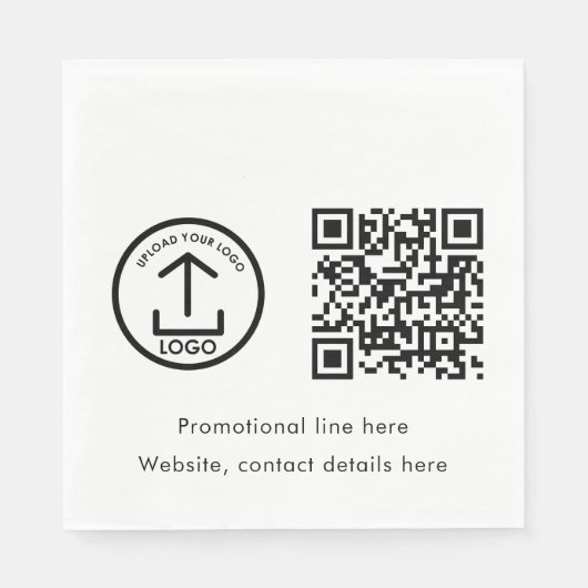 Aangepaste Gedrukte Zakelijke Logo QR Code Promoti Servet (Voorkant)
