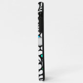 Aangepaste gedurfde moderne bloemen blauw blauwgro Case-Mate iPhone case (Achterkant/links)