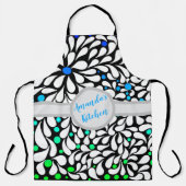 Aangepaste gedurfde moderne bloemen blauw blauwgro schort (Voorkant)