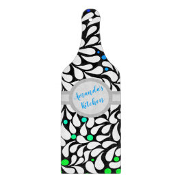 Aangepaste gedurfde moderne bloemen blauw blauwgro snijplank