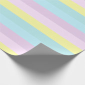Aangepaste geel blauw Paarse pastel kleuren strepe Cadeaupapier (Hoek)