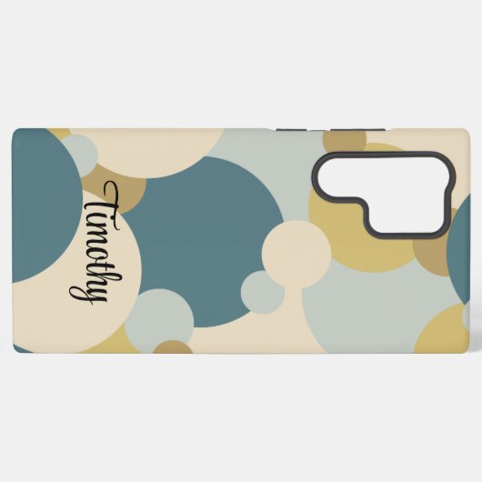 Aangepaste geel-blauwe molecule Samsung Phone Case Galaxy Hoesje (Achterkant horizontaal)