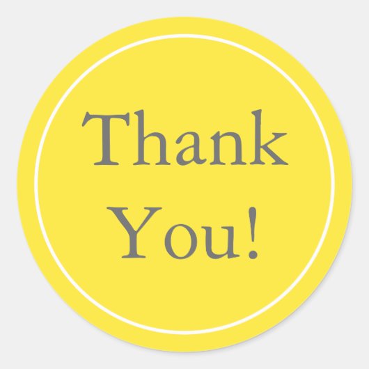 Aangepaste geel dank u Stickers & Favor Labels (Voorkant)