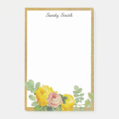 Aangepaste geel- en roze rozen post-it® notes (Voorkant)