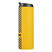 Aangepaste Geel en Zwart Race Sport Stripe Thermosbeker (Geroteerd rechts)