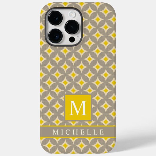 Aangepaste geel grijs sterren geometrisch Case-Mate iPhone case (Achterkant)