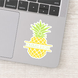 Aangepaste geel-groene ananas sticker