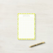 Aangepaste  geel puntenraster Nieuwe Mom Baby Plan Post-it® Notes (Op bureau)
