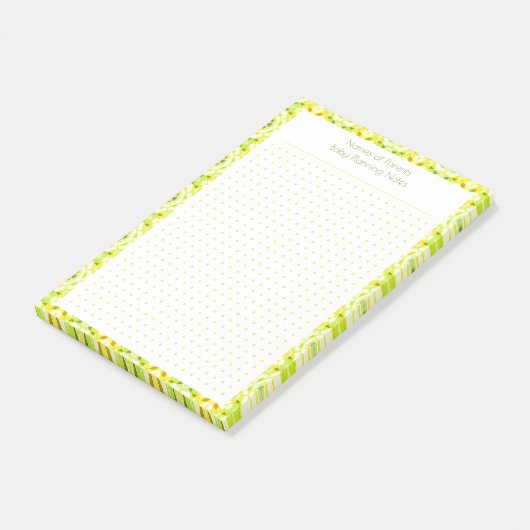 Aangepaste  geel puntenraster Nieuwe Mom Baby Plan Post-it® Notes (Schuin)