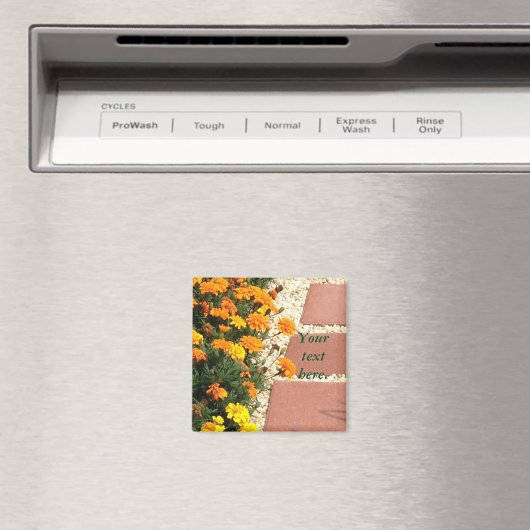 Aangepaste geel Sinaasappel goudsbloem bloemen mag Magneet (Insitu (Vaatwasser))