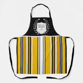 Aangepaste Geel Wit Zwarte Strepen Keuken Schort (Voorkant)