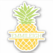 Aangepaste Geelgroene Ananas Sticker (Voorkant)