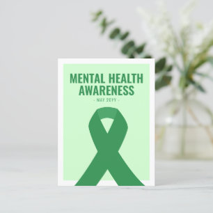 Aangepaste Geestelijke Gezondheid Bewustzijn Green Briefkaart