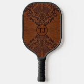 Aangepaste geëtste houten ontwerp Pickleball Paddl Pickleball Paddle (Achterkant)