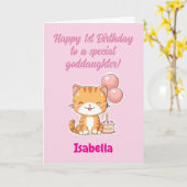Aangepaste Gefeliciteerd 1e Verjaardag Goddochter, Kaart (Gele Bloem)