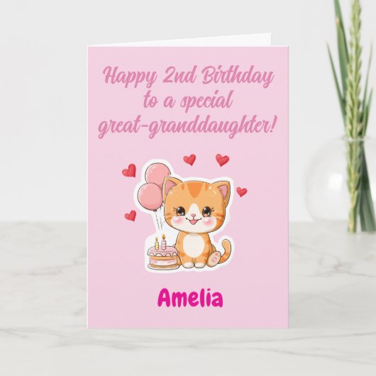 Aangepaste Gefeliciteerd 2e Verjaardag Achterklein Kaart (Voorkant)