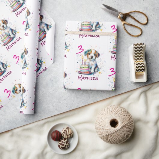 Aangepaste Gefeliciteerd 3e Verjaardag Congratulat Cadeaupapier (Crafts)