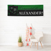 Aangepaste Gefeliciteerd afstuderen groene banner (Insitu)