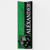 Aangepaste Gefeliciteerd afstuderen groene banner (Verticaal)