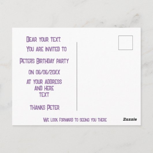 Aangepaste gefeliciteerd met je verjaardag ballonn briefkaart (Achterkant)