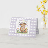 Aangepaste Gefeliciteerd Moederdag Oma Highland Ko Kaart (Gele Bloem)
